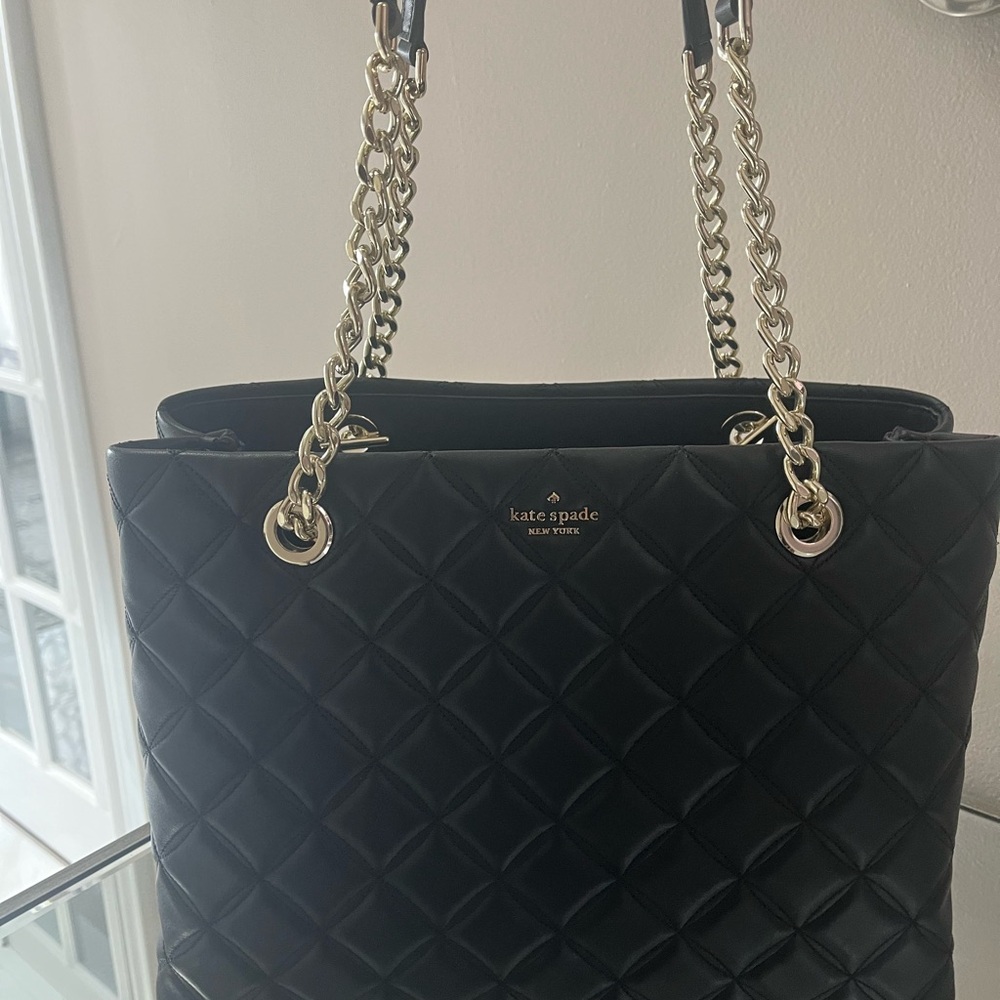Kate Spade Natalia Quilted leather large 3 compartment tote bag shoulder purse